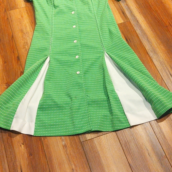 Vintage 60's Norman Wiatt Knits Button Down Shirt Dress - Sz. S - Picture 9 of 10